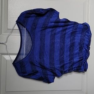 Mudd, girls/juniors extra small, purple and black striped, short sleeved shirt.